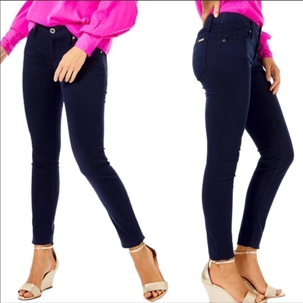 𝅺lilly Pulitzer Worth Skinny Jean, Sz 2 Nav…